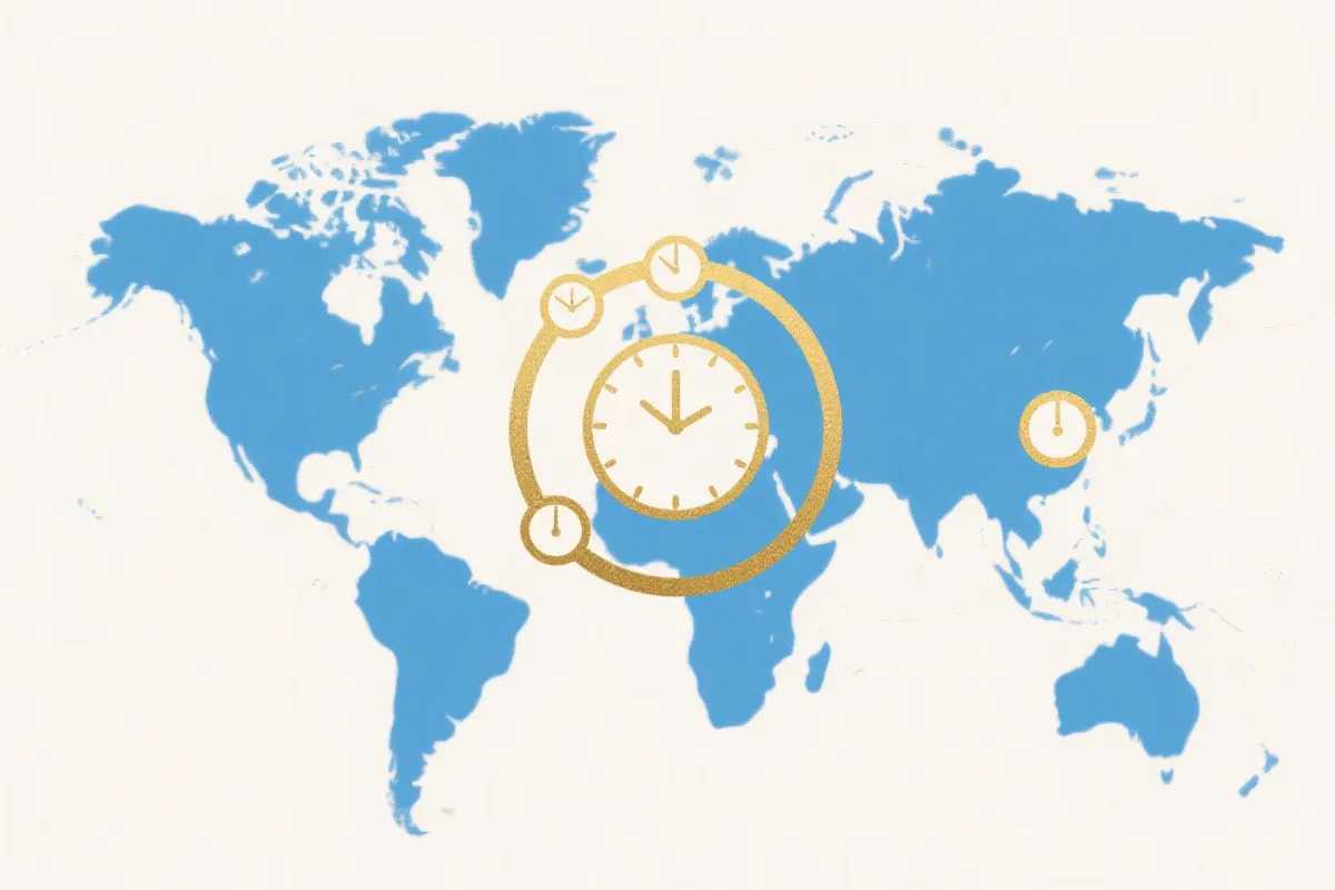 时区与赛程时间换算的示意图