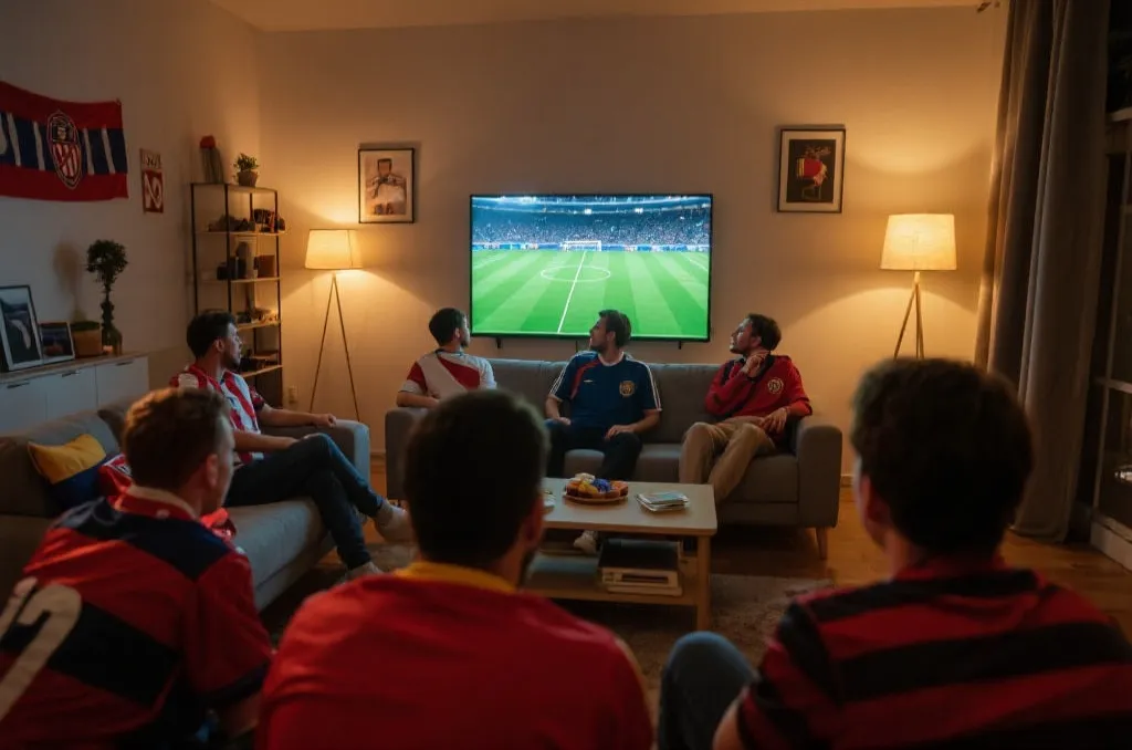 客厅里球迷为世界杯2026 做准备